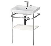 Duravit Lavabo pour meuble Happy D.2 Plus HP4835E2222 57,5×49 cm 2 trous blanc avec console métal