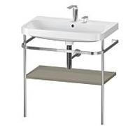 Duravit Lavabo Happy D.2 Plus HP4837E9292 77,5 x 49 cm 2 trous gris pierre satiné avec console métal
