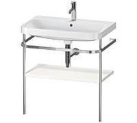 Duravit Lavabo Happy D.2 Plus en C – 775×490 mm, 1 trou, blanc brillant, console métallique