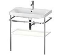 Duravit Happy D.2 Plus combinaison lavabo pour meuble HP4837O3636 77,5 x 49 cm, trou pour robinetterie 2000 , blanc , avec console en métal