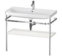 Duravit Happy D.2 Plus combinaison lavabo pour meuble HP4838O3939 97,5 x 49 cm, trou pour robinetterie 2000 , nordic blanc , avec console en métal