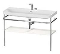 Duravit Happy D.2 Plus combinaison lavabo pour meuble HP4839E22220000 117,5x49cm, avec console en métal, 2 trous pour robinetterie, blanc brillant