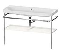 Duravit Happy D.2 Plus combinaison lavabo pour meuble HP4839N22220000 117,5x49cm, avec console en métal, sans trou pour robinetterie, blanc brillant