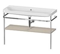 Duravit Happy D.2 Plus combinaison lavabo pour meuble HP4839N60600000 117,5x49cm, avec console en métal, sans trou pour robinetterie, taupe satiné mat