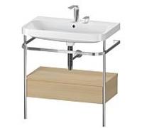 Duravit Happy D.2 Plus combinaison lavabo sur meuble HP4842E7171 77,5 x 49 cm, 2 trous pour robinetterie, chêne méditerranéen, avec console en métal
