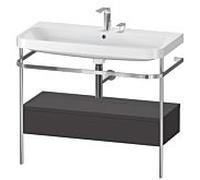 Duravit Meuble vasque Happy D.2 Plus – Ensemble en C, console métal, 97,5×49 cm, graphite super mat