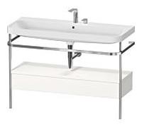 Duravit Happy D.2 Plus combinaison lavabo pour meuble HP4844E22220000 117,5x49cm, avec console en métal, 2 trous pour robinetterie, blanc brillant