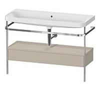 Duravit Happy D.2 Plus combinaison lavabo pour meuble HP4844N60600000 117,5x49cm, avec console en métal, sans trou pour robinetterie, taupe satiné mat