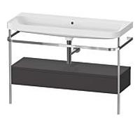 Set Meuble Salle De Bain Duravit Happy D.2 Plus Lavabo, Console métallique, 1 tiroir 1175mm Graph...