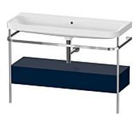 Duravit Happy D.2 Plus combinaison lavabo pour meuble HP4844N98980000 117,5x49cm, avec console en métal, sans trou pour robinetterie, finition satinée bleu nuit