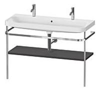 Duravit Happy D.2 Plus combinaison lavabo pour meuble HP4849O80800000 117,5x49cm, trou pour 2000 , avec console en métal, graphite super mat