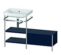 Duravit Happy D.2 Plus combinaison lavabo pour meuble HP4850N9898 120 x 49 cm, sans trou pour robinetterie, finition satinée bleu nuit, avec console en métal