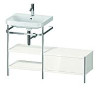 Duravit Happy D.2 Plus combinaison lavabo pour meuble HP4850O2222 120 x 49 cm, trou pour robinetterie 2000 , blanc brillant, avec console en métal