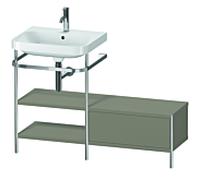 Duravit Happy D.2 Plus combinaison lavabo pour meuble HP4850O9292 120 x 49 cm, trou pour robinetterie 2000 , finition gris pierre satiné, avec console en métal