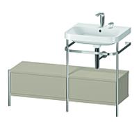 Duravit Happy D.2 Plus combinaison de vanité HP4855E6060 120x49cm, avec console en métal, 2 trous pour robinetterie, finition satinée taupe