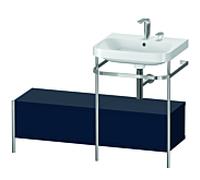 Duravit Happy D.2 Plus combinaison lavabo pour meuble HP4855E9898 120x49cm, avec console en métal, 2 trous pour robinetterie, finition satinée bleu nuit