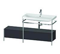 Duravit Happy D.2 Plus combinaison lavabo pour meuble HP4858O8080 160x49cm, avec console en métal, trou pour 2000 , graphite super mat
