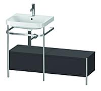 Duravit Happy D.2 Plus combinaison lavabo pour meuble HP4860O8080 120x49cm, avec console en métal, trou pour 2000 , graphite super mat