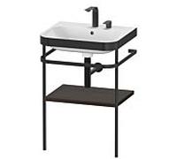 Duravit Lavabo sur meuble Happy D.2 Plus HP4735E6969 57,5×49 cm, 2 trous, noyer brossé