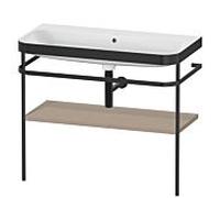 Duravit Happy D.2 Plus combinaison lavabo sur meuble HP4738N7575 97,5 x 49 cm, sans trou pour robinetterie, lin, avec console en métal