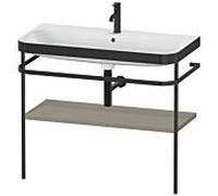 Duravit Meuble-lavabo Happy D.2 Plus HP4738O9292 97,5x49 cm 1 trou Gris pierre satiné, console métal