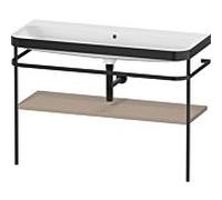 Duravit Happy D.2 Plus combinaison lavabo sur meuble HP4739N75750000 117,5x49cm, avec console en métal, sans trou pour robinet, lin