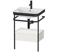 Duravit Happy D.2 Plus combinaison lavabo sur meuble HP4740O3939 57,5 x 49 cm, trou pour robinetterie 2000 , nordic blanc , avec console en métal