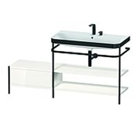 Duravit Happy D.2 Plus combinaison lavabo sur meuble HP4748E2222 160 x 49 cm, 2 trous pour robinetterie, blanc brillant, avec console en métal