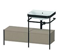 Duravit Happy D.2 Plus combinaison lavabo sur meuble HP4755N7575 120x49cm, avec support en métal, sans trou pour robinet, lin