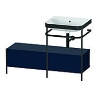 Duravit Happy D.2 Plus combinaison lavabo sur meuble HP4755N9898 120x49cm, avec console en métal, sans trou pour robinetterie, finition satinée bleu nuit