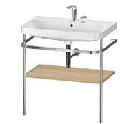 Duravit Happy D.2 Plus combinaison lavabo sur meuble HP4837E7171 77,5 x 49 cm, 2 trous pour robinet, chêne méditerranéen, avec console en métal
