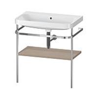 Duravit Meuble vasque Happy D.2 Plus HP4837N7575 – 77,5×49 cm, sans trou, décor lin, console métal