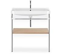 Duravit Happy D.2 Plus combinaison lavabo sur meuble HP4837O7171 77,5 x 49 cm, trou pour robinetterie 2000 , chêne méditerranéen, avec console en métal