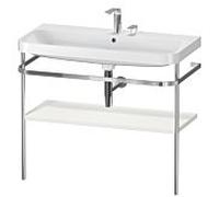Duravit Happy D.2 Plus combinaison lavabo sur meuble HP4838E3939 97,5 x 49 cm, 2 trous pour robinetterie, nordic blanc , avec console en métal