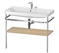 Duravit Happy D.2 Plus combinaison lavabo sur meuble HP4838E7171 97,5 x 49 cm, 2 trous pour robinetterie, chêne méditerranéen, avec console en métal