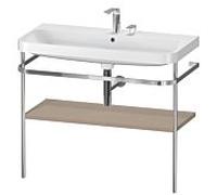 Duravit Happy D.2 Plus combinaison lavabo sur meuble HP4838E7575 97,5 x 49 cm, 2 trous pour robinetterie, lin, avec support métallique