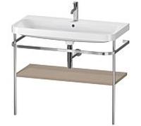 Duravit Happy D.2 Plus combinaison lavabo sur meuble HP4838O7575 97,5 x 49 cm, trou pour robinetterie 2000 , lin, avec console en métal