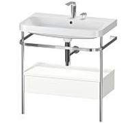 Duravit Happy D.2 Plus combinaison lavabo sur meuble HP4842E3636 77,5 x 49 cm, 2 trous pour robinetterie, blanc , avec console en métal