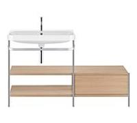 Duravit Happy D.2 Plus combinaison lavabo sur meuble HP4850O7171 120 x 49 cm, trou pour robinetterie 2000 , chêne méditerranéen, avec console en métal