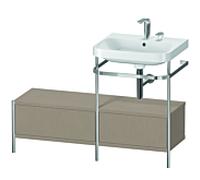 Duravit Happy D.2 Plus combinaison lavabo sur meuble HP4855E7575 120x49cm, avec console en métal, 2 trous pour robinetterie, lin