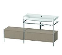 Duravit Happy D.2 Plus combinaison lavabo sur meuble HP4858N7575 160x49cm, avec support en métal, sans trou pour robinet, lin