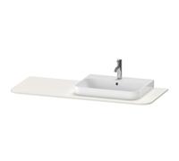 Duravit Happy D.2 Plus Console 1300x550 mm, 1 découpe à droite, pour meuble sous-lavabo HP4942, HP4962, HP4972, HP031KR3939, Couleur: Laque mate en soie Nordic White