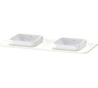 Duravit Happy D.2 Plus Console, 1300x550 mm, 2 découpes, pour meuble sous-lavabo HP4943B, HP032KB3636, Couleur: Laque mate en soie blanche