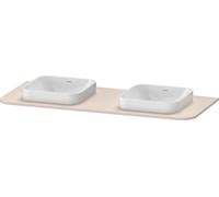 Duravit Happy D.2 Plus Console, 1300x550 mm, 2 découpes, pour meuble sous-lavabo HP4943B, HP032KB8383, Couleur: Décor taupe super mat