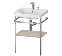 Duravit Happy D.2 Plus combinaison lavabo pour meuble HP4835E6060 57,5 x 49 cm, 2 trous pour robinetterie, finition taupe satiné, avec console en métal