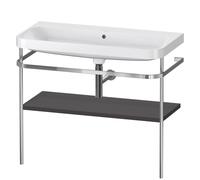 DURAVIT Happy D.2 Plus - Console métallique avec lavabo c-shaped avec 1 casier ouvert 975x850x490mm graphite super mat/graphite super mat
