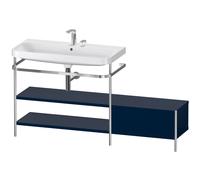 DURAVIT Happy D.2 Plus - Console métallique avec lavabo c-shaped avec 2 compartiments ouverts et un tiroir à droite 1600x850x490mm bleu nuit mat soyeux/bleu nuit mat soyeux