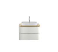 Duravit Happy D.2 Plus Évier à poser, 1 trou de coulée, 500x400 mm, rectifié, avec trop-plein, avec table à trous de coulée, 2360500000, Couleur: Couleur intérieure blanche, Couleur extérieure blanche