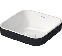 Duravit Happy D.2 Plus Évier à poser, 400x400 mm, rectifié, sans trop-plein, sans trou de robinet établi, 2359406100, Couleur: Couleur intérieure blanche, couleur extérieure anthracite mat