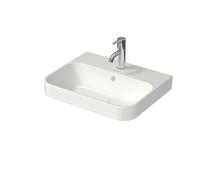 Duravit Happy D.2 Plus Évier à poser, sans trou de coulée, 500x400 mm, rectifié, avec trop-plein, avec trou de coulée établi, 2360500060, Couleur: Couleur intérieure blanche, Couleur extérieure blanch